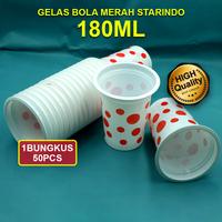 Gambar Gelas Cup Plastik Starindo Polkadot Motif Bola Merah 180ML 1Pak Isi 50Pcs dari sinarcahayasentosa undefined 3 Tokopedia