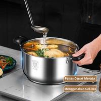 Gambar CEO Panci Stainless Steel Tebal Dengan Tutup Panci Soup Panci Sayur Panci Steamer Kukusan Panci Mie Mpasi SUS 304 Ukuran 16cm - 24cm - Panci Soup 20-B dari CEO Official Store undefined 4 Tokopedia