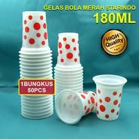 Gambar Gelas Cup Plastik Starindo Polkadot Motif Bola Merah 180ML 1Pak Isi 50Pcs dari sinarcahayasentosa undefined 1 Tokopedia