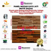 Gambar Panel Dinding Premium Kayu Jati Motif Mozaik 3D / wallpanel UK 25x50cm - Finishing dari PintuLangit Landscape undefined 1 Tokopedia