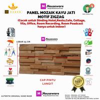Gambar Panel Dinding Premium Kayu Jati Motif Mozaik 3D / wallpanel UK 25x50cm - Finishing dari PintuLangit Landscape undefined 2 Tokopedia