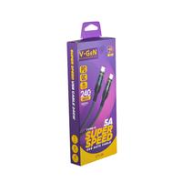 Gambar Kabel Data V-GeN CT1-28 Super Fast Charging 5A 240W Max PD3.1 QC 480Mbps Data Transfer Digital Display Type C to Type C 1 Meter dari Intact Official Store undefined 3 Tokopedia
