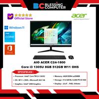 Gambar AIO ACER C24-1800 Core i3 1305U 8GB 512GB W11 OHS + Microsoft 365 1th (DQ.BLFSN.002) BLACK dari Blessing Computer Bali undefined 1 Tokopedia