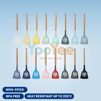 Gambar Spatula Lubang Silicone Gagang Kayu / Spatula Silikon Tahan Panas - Hijau dari Yooyee Indonesia_NEW undefined 4 Tokopedia