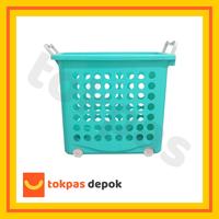Gambar Keranjang Serbaguna Pakaian Laundry Dengan Roda Giovanni Green Leaf 2281 Plastik keranjang  mainan anak tempat  pakaian organizer  aesthetic - Hijau Tosca dari Toko Pasti Puas Depok undefined 3 Tokopedia