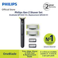 Gambar Philips Gen Z Shaver Set - Oneblade QP1424/10 + Replacement QP220/51 QP 220 OR dari SJ PAMPERS TGR undefined 1 Tokopedia