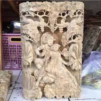 Gambar Ukiran Radha Krishna Kayu Buatan Tangan Bali 50x30x7 cm dari Seratusart undefined 1 Tokopedia
