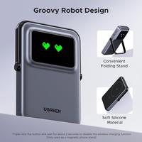 Gambar UGREEN Uno Series Powerbank Wireless Magsafe Magnetic Smart Display With Stand 5000Mah PD Fast Charging 20w - 35605B 5.000Mah dari UGREEN Official Store undefined 2 Tokopedia
