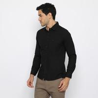 Gambar RICARDO Kemeja Pria Polos Hitam Lengan Panjang TENCEL 32323 - XL dari Metro_Store99 undefined 4 Tokopedia