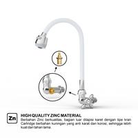 Gambar WellUp Keran Kran Air Angsa Dapur Cuci Piring Fleksibel Zinc WDZ3503B - Putih, KRAN SAJA dari Wellup undefined 2 Tokopedia