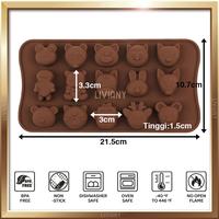 Gambar Cetakan Coklat Kue Pudding Aneka 15 Karakter Binatang Animal Silikon dari Liviany OL undefined 2 Tokopedia