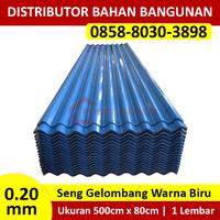 Gambar Seng Gelombang Biru 500x80 Galvalum 500cm x 80cm Per Lembar - Tebal 0.35mm dari Pusat Grosir Bahan Bangunan undefined 1 Tokopedia