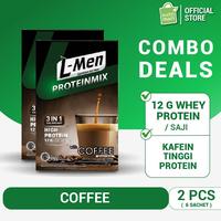 Gambar L-MEN PROTEINMIX COFFEE 6 SACHET X 2 PCS (12G PROTEIN / SERVING) - SUPLEMEN 3 IN 1 TINGGI PROTEIN RENDAH LEMAK BERKUALITAS dari ErlansyahStore undefined 4 Tokopedia