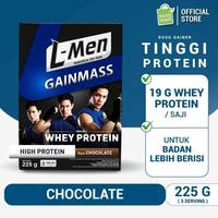 Gambar L-MEN GAIN MASS CHOCOLATE 225G - SUPLEMEN PENAMBAH MASSA OTOT TINGGI WHEY PROTEIN BERKUALITAS dari ErlansyahStore undefined 2 Tokopedia