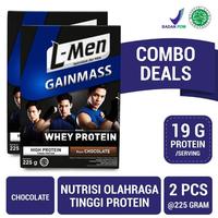 Gambar L-MEN GAIN MASS CHOCOLATE 225G (2 PCS) - SUPLEMEN PENAMBAH MASSA OTOT TINGGI WHEY PROTEIN BERKUALITAS dari ErlansyahStore undefined 3 Tokopedia