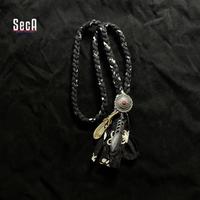 Gambar Boro Tie concho & pendant / Kalungg boro/ kalung bandana/ Boro tie - Green Pattern, 2 pendant dari Secaworks undefined 2 Tokopedia