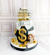 Gambar Kue ulang tahun/kue bhirtday/Cake customer birthday/Cake ultah/Kue tema Dolar dari Libra Cake undefined 2 Tokopedia