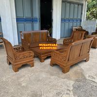 Gambar Kursi/Meja Tamu kayu jati motif semut dengan formasi 3211 dari NUSANTARA FURNITURE undefined 2 Tokopedia