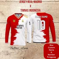 Gambar READY STOK JERSEY REAL MADRID JUARA LIGA CHAMPIONS X TIMNAS INDONESIA 2024 TANGAN PANJANG Full Printing, Free Custom Nama & Nomor Punggung Baju kaos fans Ronaldo - ATAS & BAWAH, S dari CV OVITO undefined 2 Tokopedia