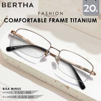 Gambar Bertha Frame Kacamata Lensa Plano Bahan Titanium Model Kotak Simple Trendy Terbaru  Fashion Pria Wanita Bisa Minus 2390 - GOLD, FRAME SAJA dari Bertha Indonesia undefined 1 Tokopedia