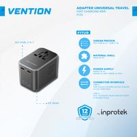 Gambar Vention Travel Adaptor Universal USB Adapter Fast Charger AC Plug - FJG - GaN 120W dari Inprotek undefined 1 Tokopedia