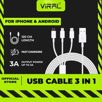 Gambar Kabel Data 3in1 3A USB Micro Lightning Type C dari viralofficialstore undefined 4 Tokopedia