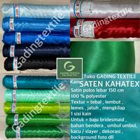 Gambar ( per setengah meter ) kain SATEN KAHATEX satin polos lebar 150 cm polyester bahan baju bridesmaid gamis nari tari dekorasi dekor ruangan hordeng gorden background backdrop foto umbul bendera merah putih kacu slayer pramuka hidden box hantaran toga wisuda - Putih, per panjang setengah meter dari gadingtextile undefined 1 Tokopedia