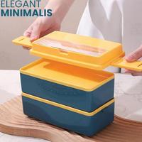 Gambar Lunch Box Rantang 2 Susun 1300ml Aesthetic Tempat Bekal Tempat Makan Anak Dewasa Garpu Sendok Plastik - BIRU TWO TONE dari Stainleestell undefined 5 Tokopedia