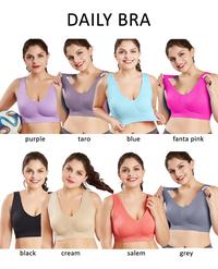 Gambar PREMIUM Daily Seamless Bra JUMBO BH Olahraga Tanpa Kawat / Sports Yoga Bra Elastis - Black, M dari OrenjiButik undefined 2 Tokopedia
