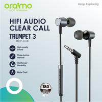 Gambar EARPHONE TRUMPET ORAIMO 3 OEP-E40 WITH MIC 1.2M  BLACK + FREE CARRY POUCH dari bengkelkomputerptk undefined 2 Tokopedia