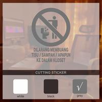 Gambar Stiker Dilarang Buang Tisu Sampah di Kloset Cafe Kaca Sign Restoran Dinding Wall Cutting Sticker - Putih, 11 x 15 cm dari Nat & Jo undefined 3 Tokopedia