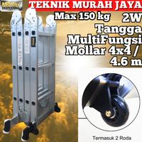 Gambar Tangga Lipat Multifungsi Aluminium 4,6M Mollar 4x4 multipurpose Ladder - Silver, FreeKcmt+Glove dari CV Teknik Murah Jaya undefined 2 Tokopedia
