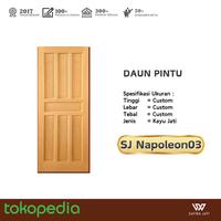 Gambar Pintu Kayu Jati Lokal SJ Napoleon 02 80x210 cm - Desain Megah & Kualitas Premium! - 80x210x3 cm, Kelas A dari Safira Jati undefined 2 Tokopedia