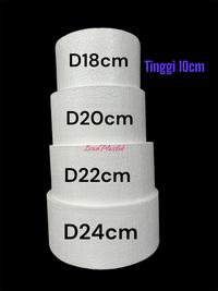 Gambar DUMMY CAKE TINGGI 10CM BULAT DIAMETER 18CM 20CM 22CM 24CM STYROFOAM - 18CM dari IvanPlastik undefined 1 Tokopedia
