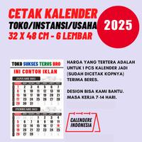 Gambar CETAK KALENDER KERJA PAKAI NAMA USAHA UKURAN 32 X 48 CM - 6 LEMBAR - 1 WARNA dari FINEST MEDIA undefined 2 Tokopedia