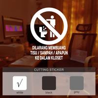 Gambar Stiker Dilarang Buang Tisu Sampah di Kloset Cafe Kaca Sign Restoran Dinding Wall Cutting Sticker - Putih, 11 x 15 cm dari Nat & Jo undefined 1 Tokopedia