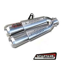 Gambar Knalpot Double Exhaust Classic Scrambler Series by Spartans dari Asa Racing by Spartans Muffler undefined 1 Tokopedia