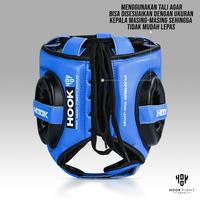 Gambar HOOK SPARRING HEAD GUARD, HEAD GUARD MUAY THAI, HEAD GUARD BOXING - INDOFIGHT BLUE, L dari Hook Fight Gear HQ undefined 5 Tokopedia