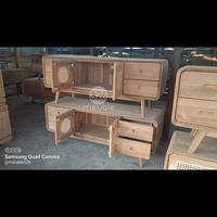 Gambar Meja TV Vintage Rotan Jati Mebel Jepara - Bufet TV Retro Rotan Jati - Home Theater Cabinet - Unfinishing dari Meuble326 undefined 3 Tokopedia