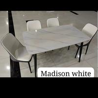 Gambar 1 Set Meja Makan IMPORTA motif Marmer Madison White kaki Besi Minimalis Mewah Elegan ukuran 120 x 70 cm (4 kursi) dan 130 x 80 cm (6 kursi) - 120x70 (4kursi) dari Mebel NikiSae Malang undefined 1 Tokopedia