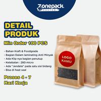 Gambar Sablon Standing Pouch Flat Bottom Craft Windows Coklat | (Isi 100pcs) Sablon 1 Warna 1 Sisi FREE DESIGN | Kemasan Kopi Snack | Paper Ziplock - 10 x 20 cm dari Zonepack Custom undefined 3 Tokopedia