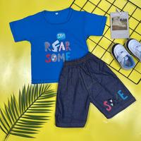 Gambar 5299 | Setelan anak cowok jeans / baju anak cowok celana jeans Roar Some Dino | Umur 2 - 3 tahun - Merah dari Bore Bore Kids undefined 2 Tokopedia