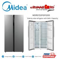 Gambar Midea Kulkas Side By Side / 2 Pintu 548L - Model MDRS710FGF02ID Freezer Pendingin Mesin Inverter Kayu Listrik Lemari dari RUMAHKU OFFICIAL undefined 1 Tokopedia