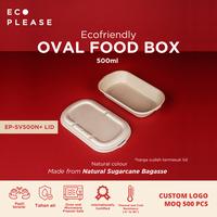 Gambar 500ml Oval Bagasse Ecofriendly Takeaway Box Biodegradable Loyang Kue dari Ecoplease Home Compostable undefined 1 Tokopedia