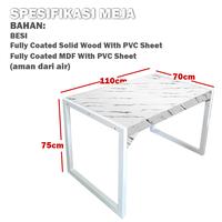 Gambar Dining Table Meja Makan Modern Minimalis Kayu 4 kursi 6 kursi termurah - Marmer dari Toko Marga Jaya Furniture_NEW undefined 5 Tokopedia