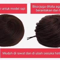 Gambar Karet Serut Rambut Palsu Sanggul Cepol Lurus acara wisuda formal party - Hitam Natural dari Gadget Jakarta undefined 5 Tokopedia