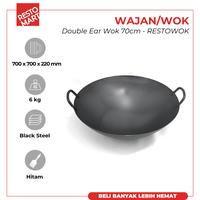 Gambar Wajan / Double Ear Wok 70cm RESTOWOK Black Steel Pre Season (2291109) - 2 pcs dari Restomart Kitchen Solution undefined 1 Tokopedia
