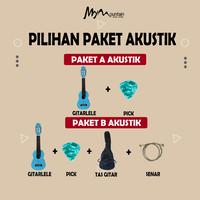 Gambar Gitarlele Akustik Elektrik Custom Terbaru senar nilon - HITAM NILON, PAKET A, AKUSTIK dari Mym Music Store undefined 2 Tokopedia