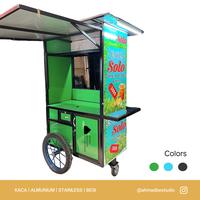 Gambar Booth Gerobak Dorong Jualan Keliling - Gerobak Jualan Es Teh Solo (Bisa Custom) dari AHMAD BENGKEL KACA ALUMUNIUM undefined 2 Tokopedia