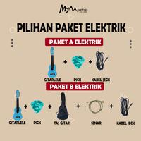 Gambar Gitarlele Akustik Elektrik Custom Terbaru senar nilon - HITAM NILON, PAKET A, AKUSTIK dari Mym Music Store undefined 3 Tokopedia